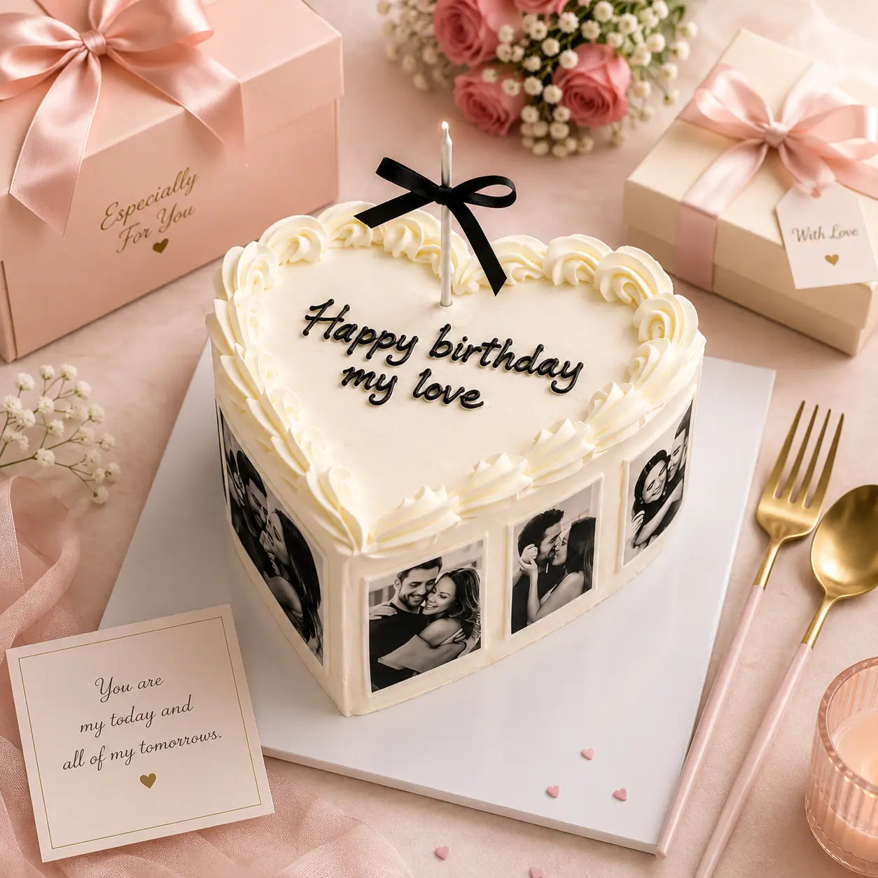 Forever Yours Photo Memory Cake