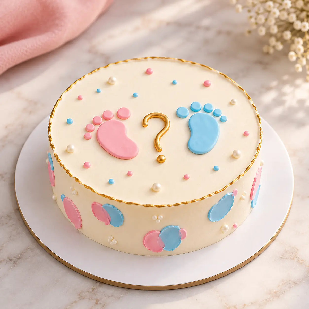Pink & Blue Baby Shower Cake