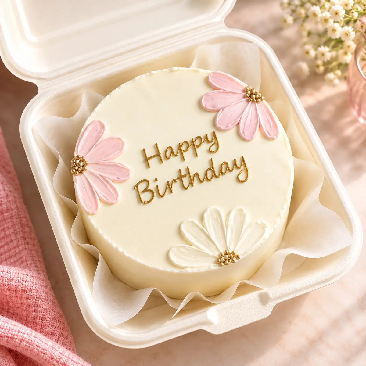 Floral Birthday Bento Cake