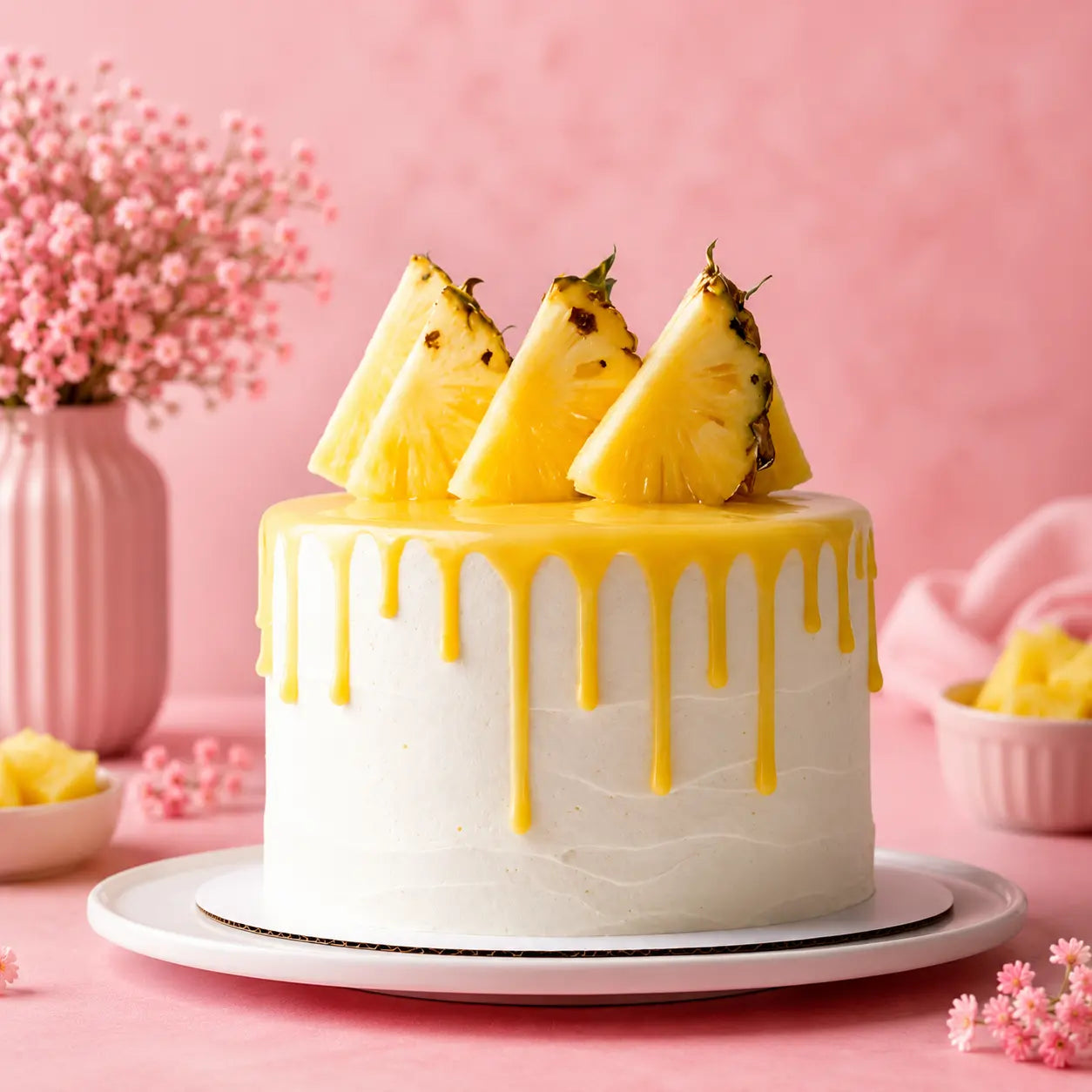 Tropical Pineapple Drip Cake