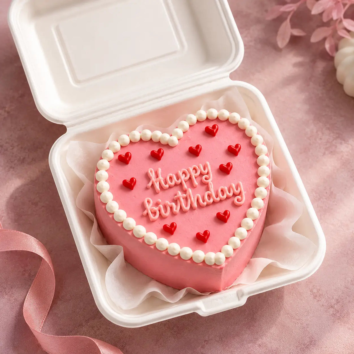 Heart-Shaped Birthday Bento Cake