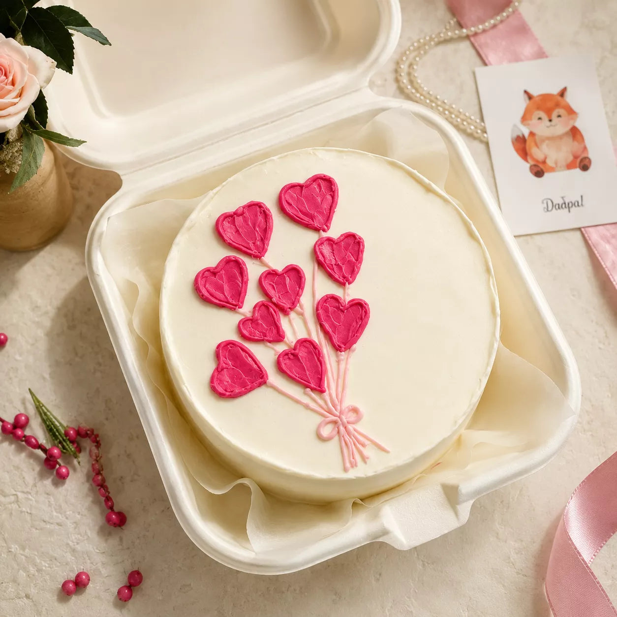 Heart Bouquet Bento Cake
