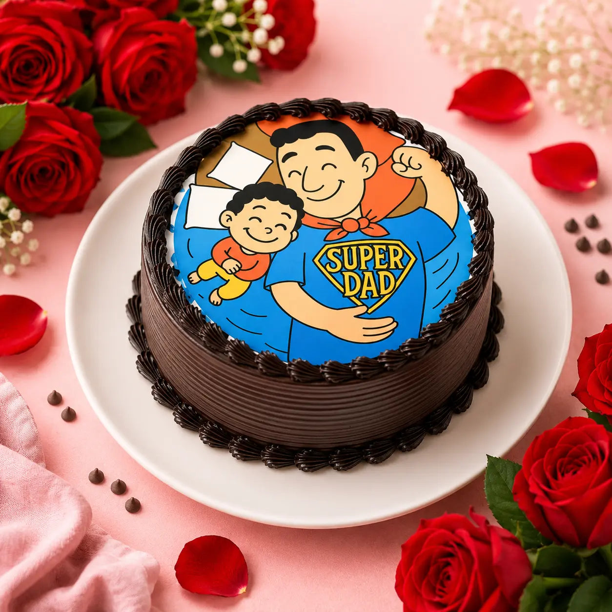 Super Dad Bond Photo Cake