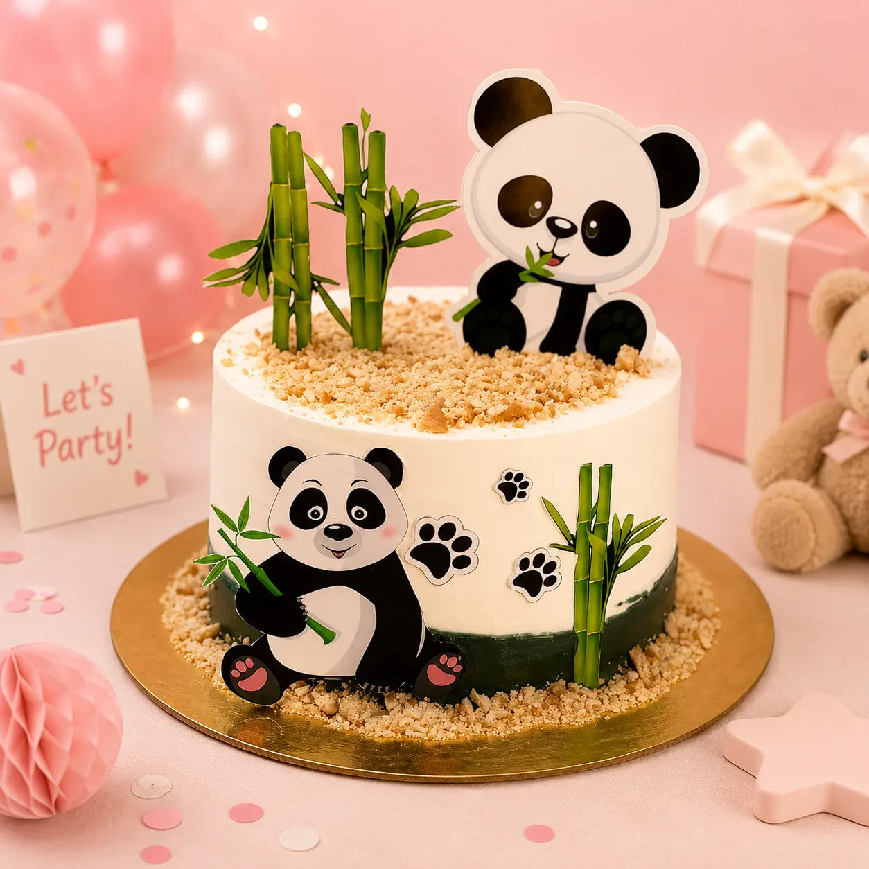 Panda Bamboo Birthday Cake