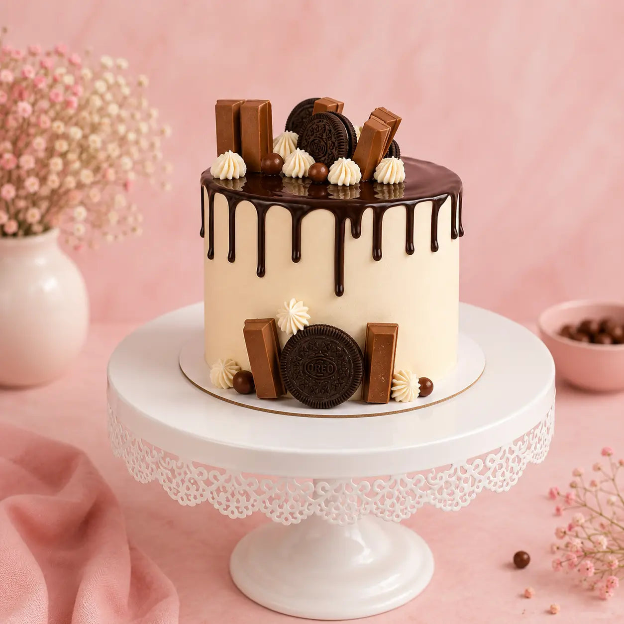 Oreo KitKat Drip Delight Cake