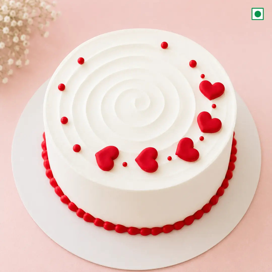 Crimson Hearts Romance Cake