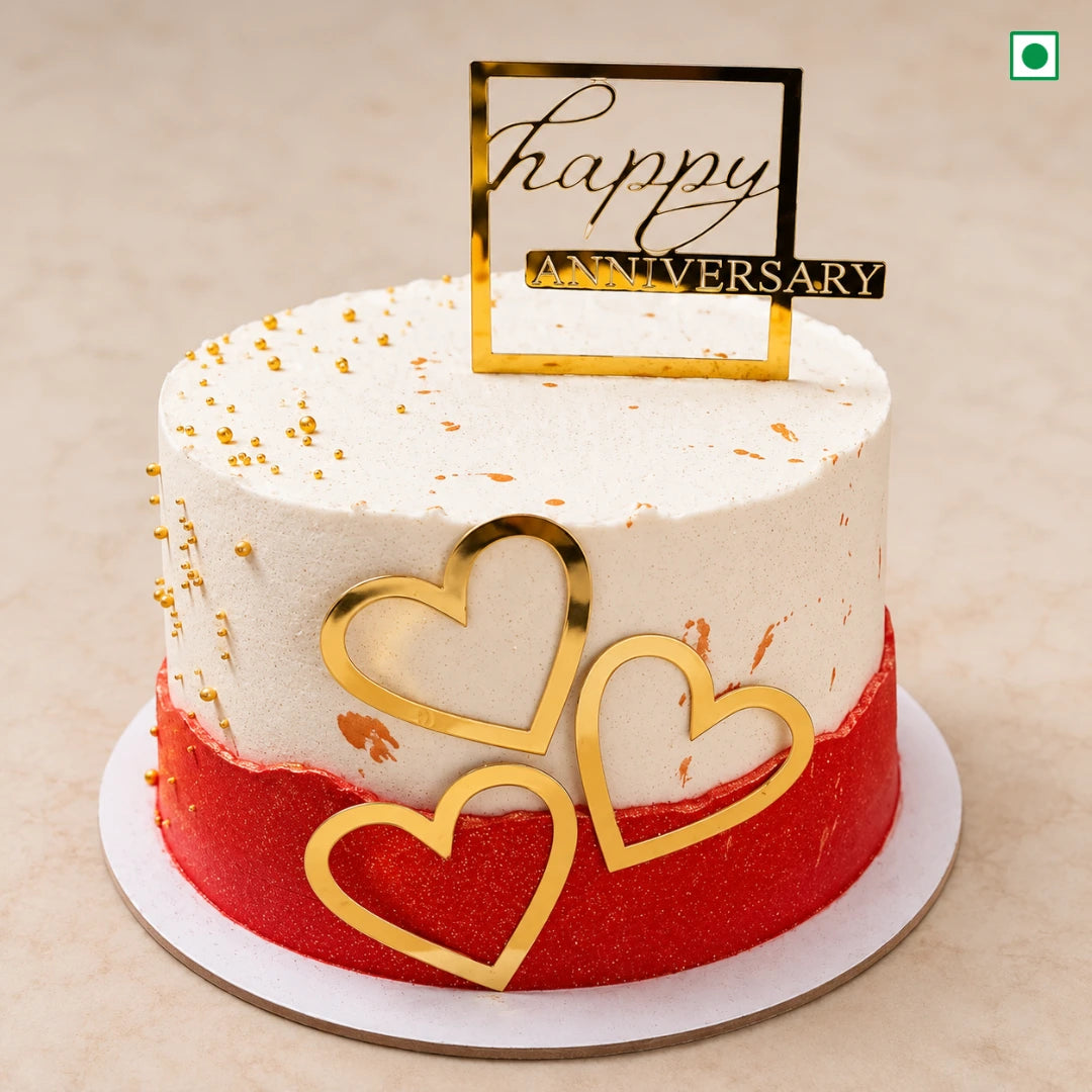 Golden Hearts Cake