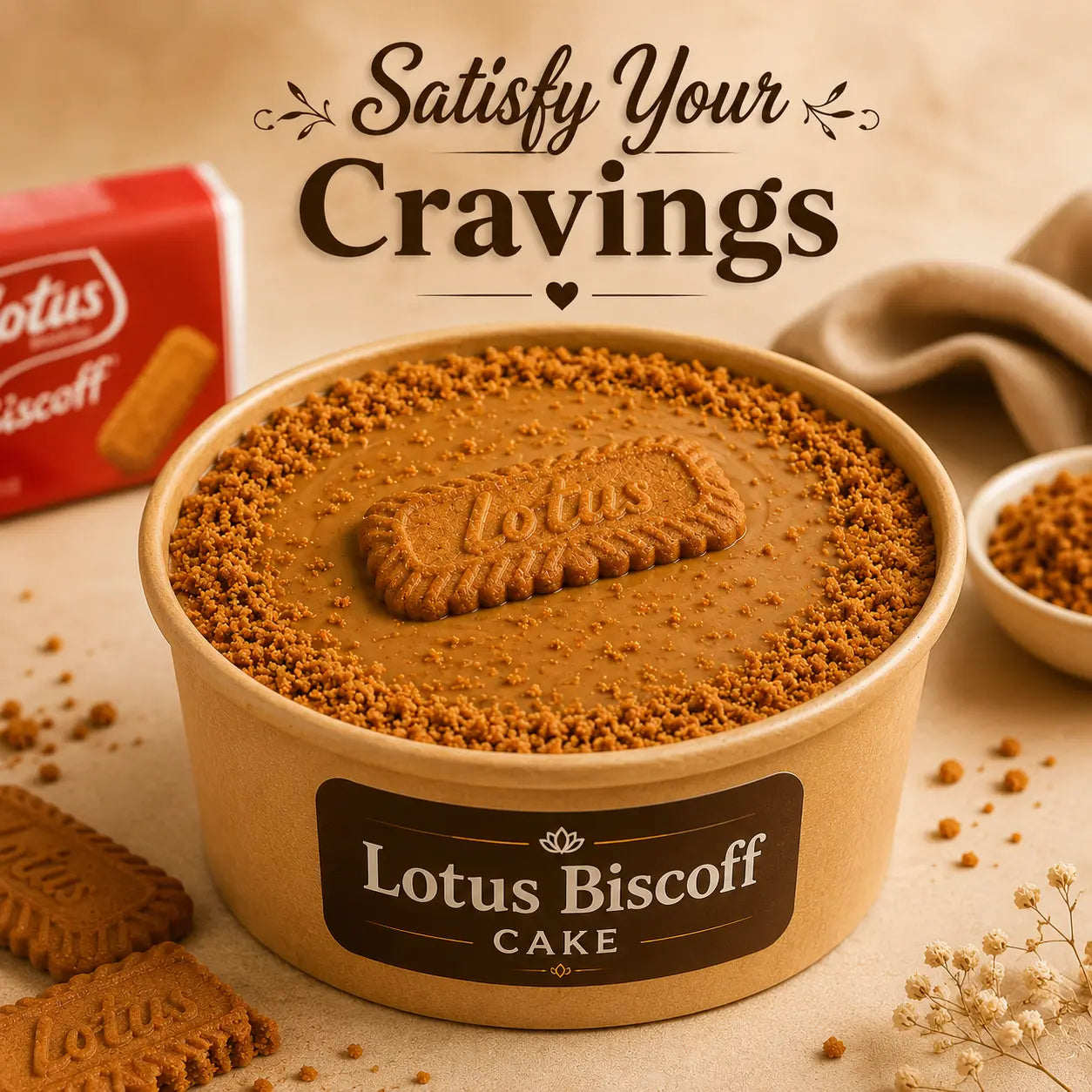 Lotus Biscoff Tub Cake