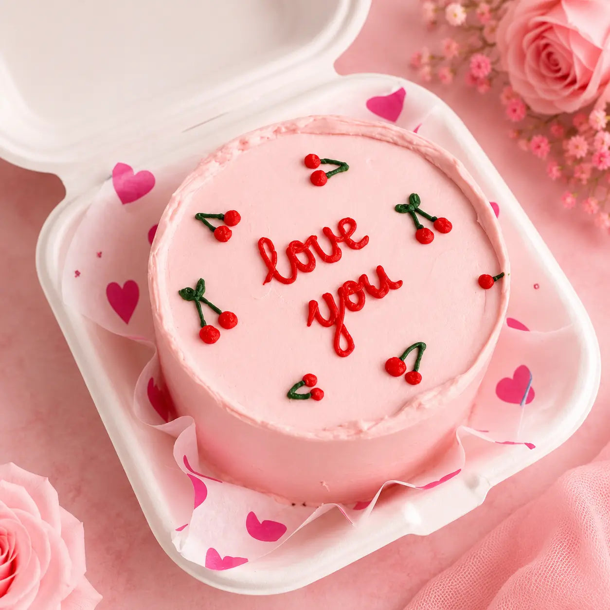 Cherry Kiss Bento Cake