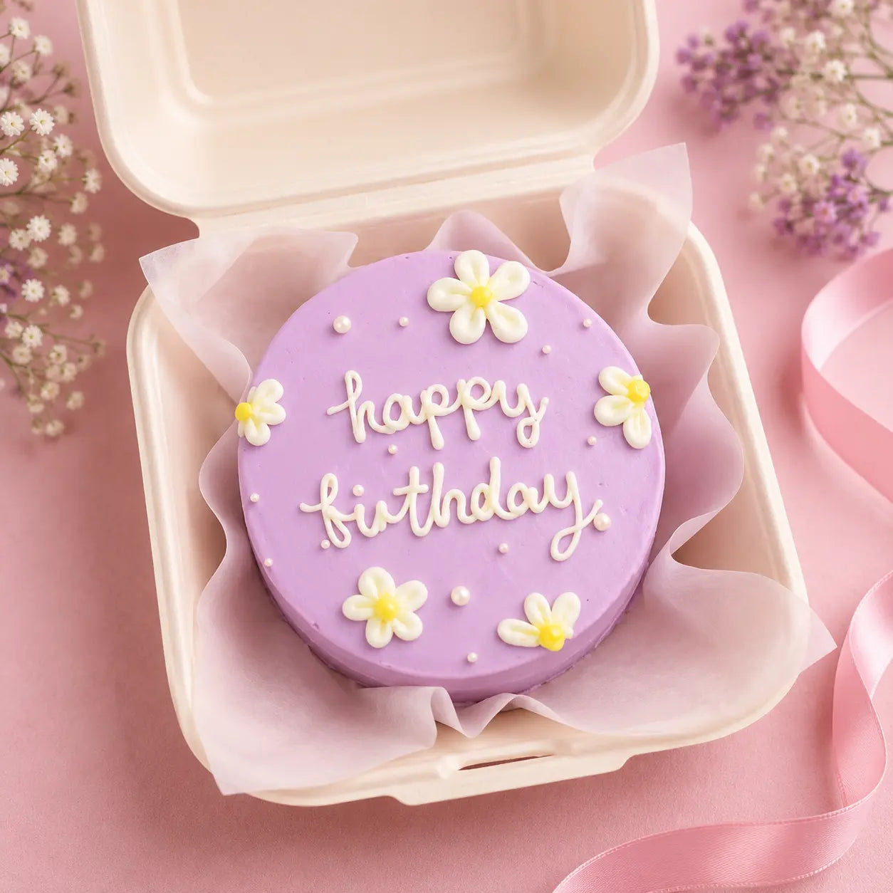 Lavender Daisy Bento Cake