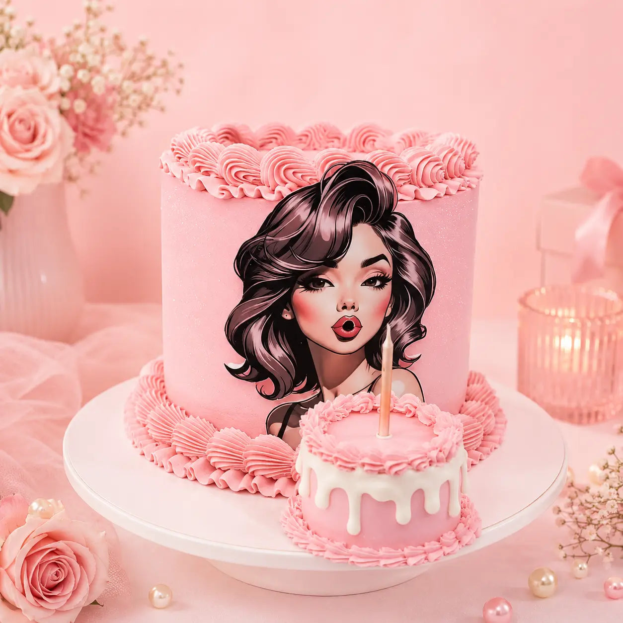 Blush Beauty Portrait Cake