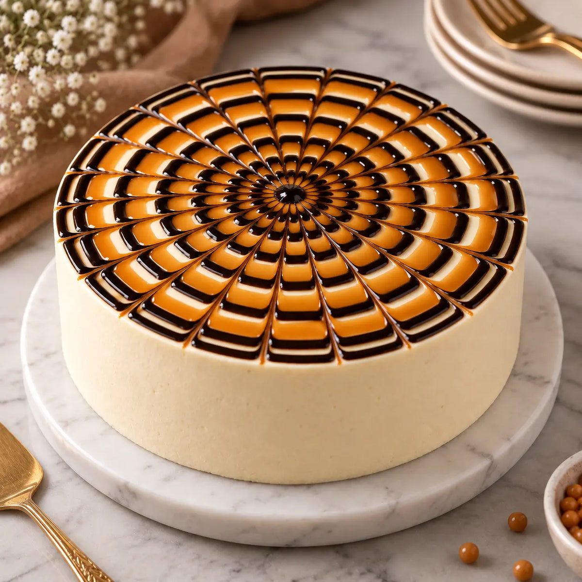 Butterscotch Web Cake