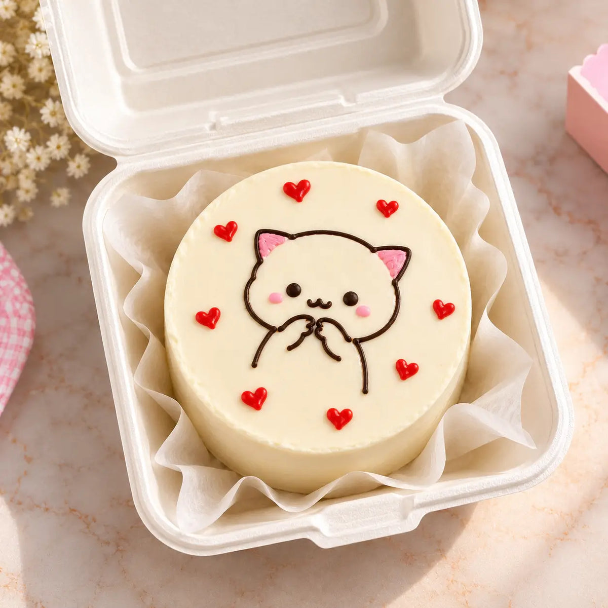 Cute Kitty Love Bento Cake
