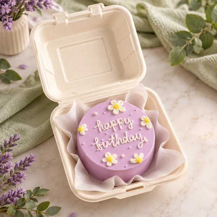 Lavender Daisy Birthday Bento Cake