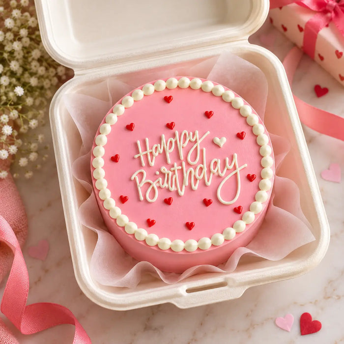 Pink Pearl Birthday Bento Cake