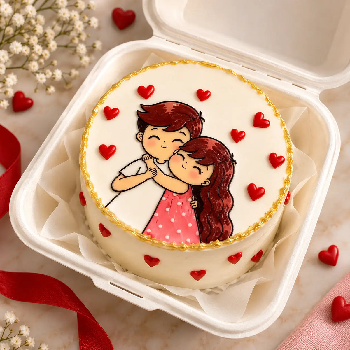 Romantic Couple Love Bento Cake