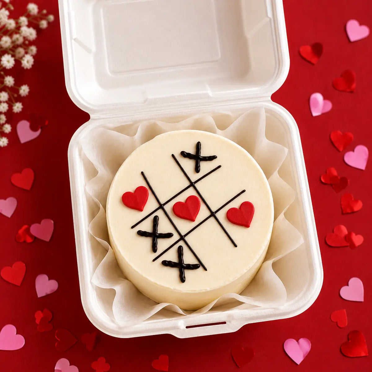 Tic Tac Toe Love Bento Cake