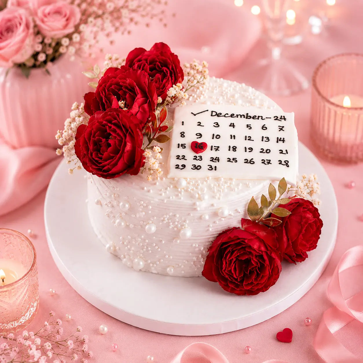 Timeless Love Calendar Rose Cake