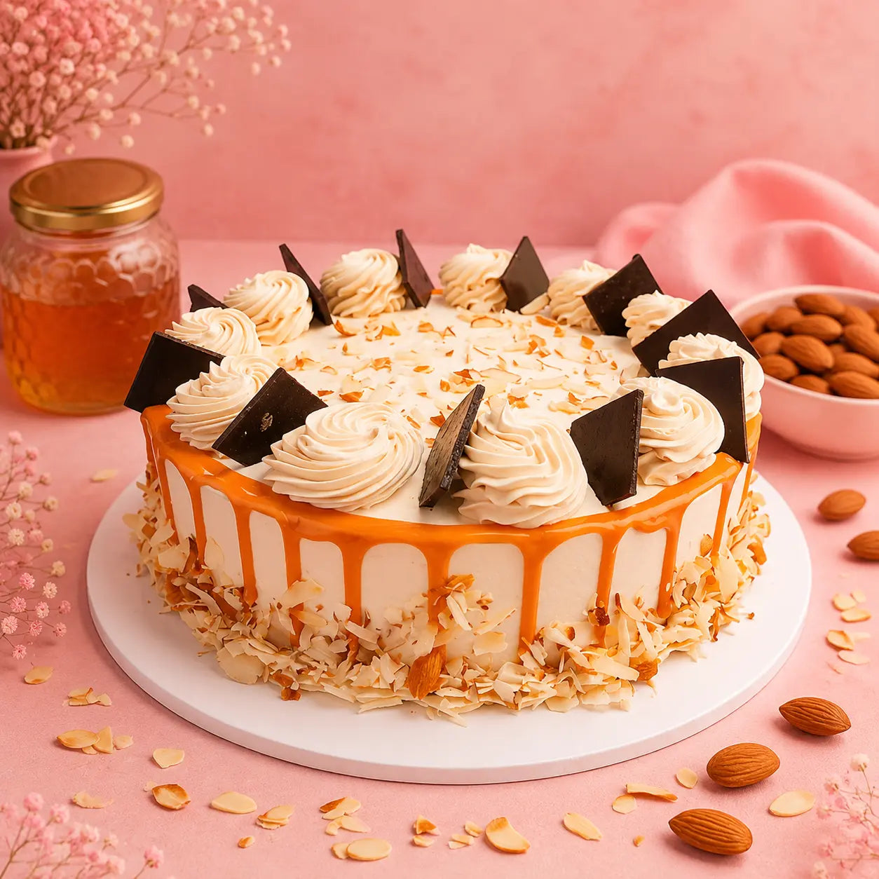 Royal Almond Butterscotch Cake